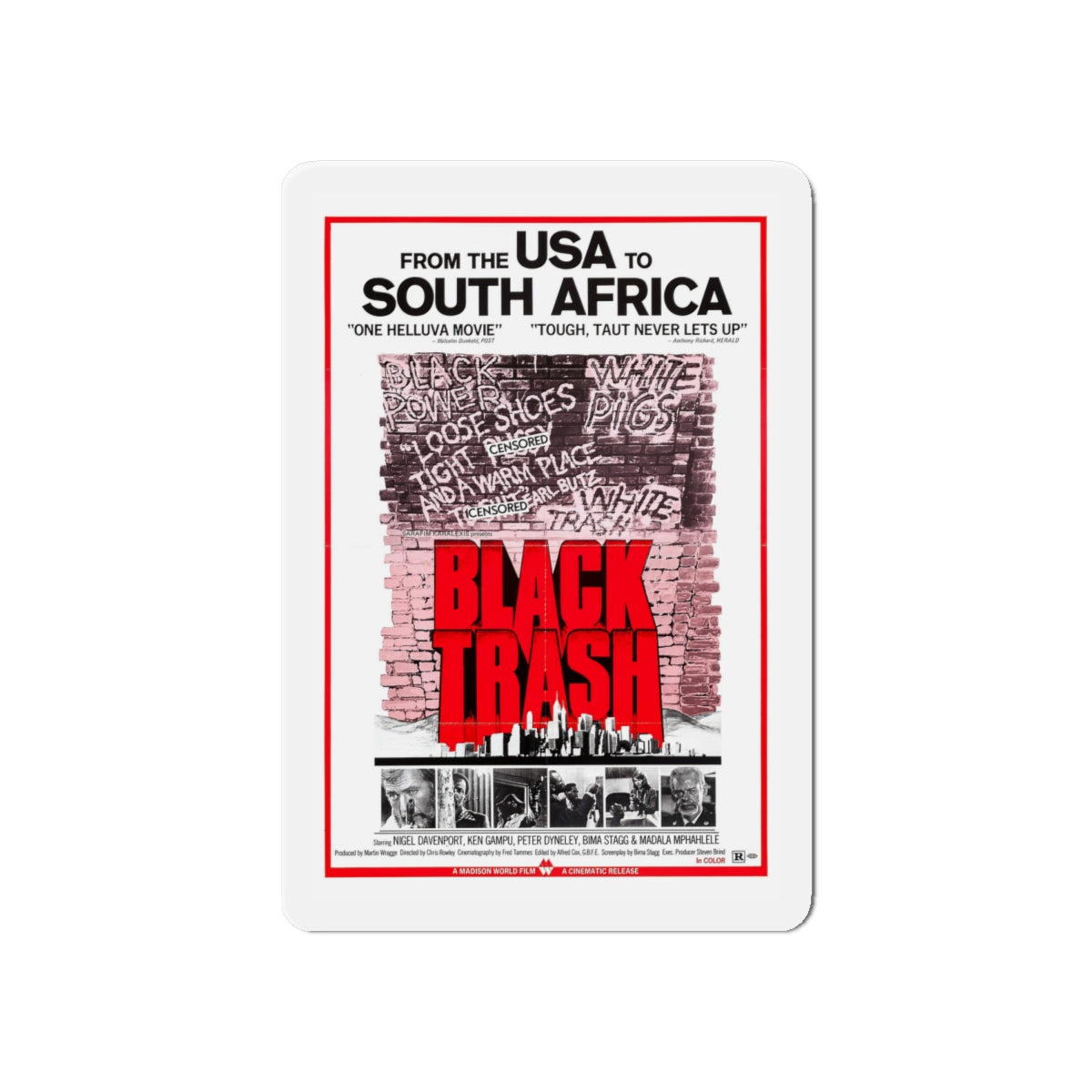 BLACK TRASH (SOUL PATROL) 1976 Movie Poster - Die-Cut Magnet-6 × 6"-The Sticker Space