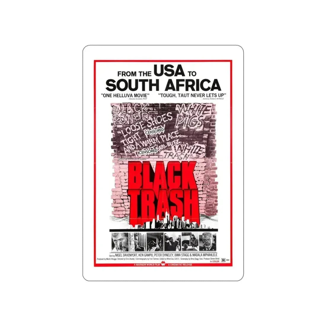 BLACK TRASH (SOUL PATROL) 1976 Movie Poster STICKER Vinyl Die-Cut Decal 3 Inch - The Sticker Space