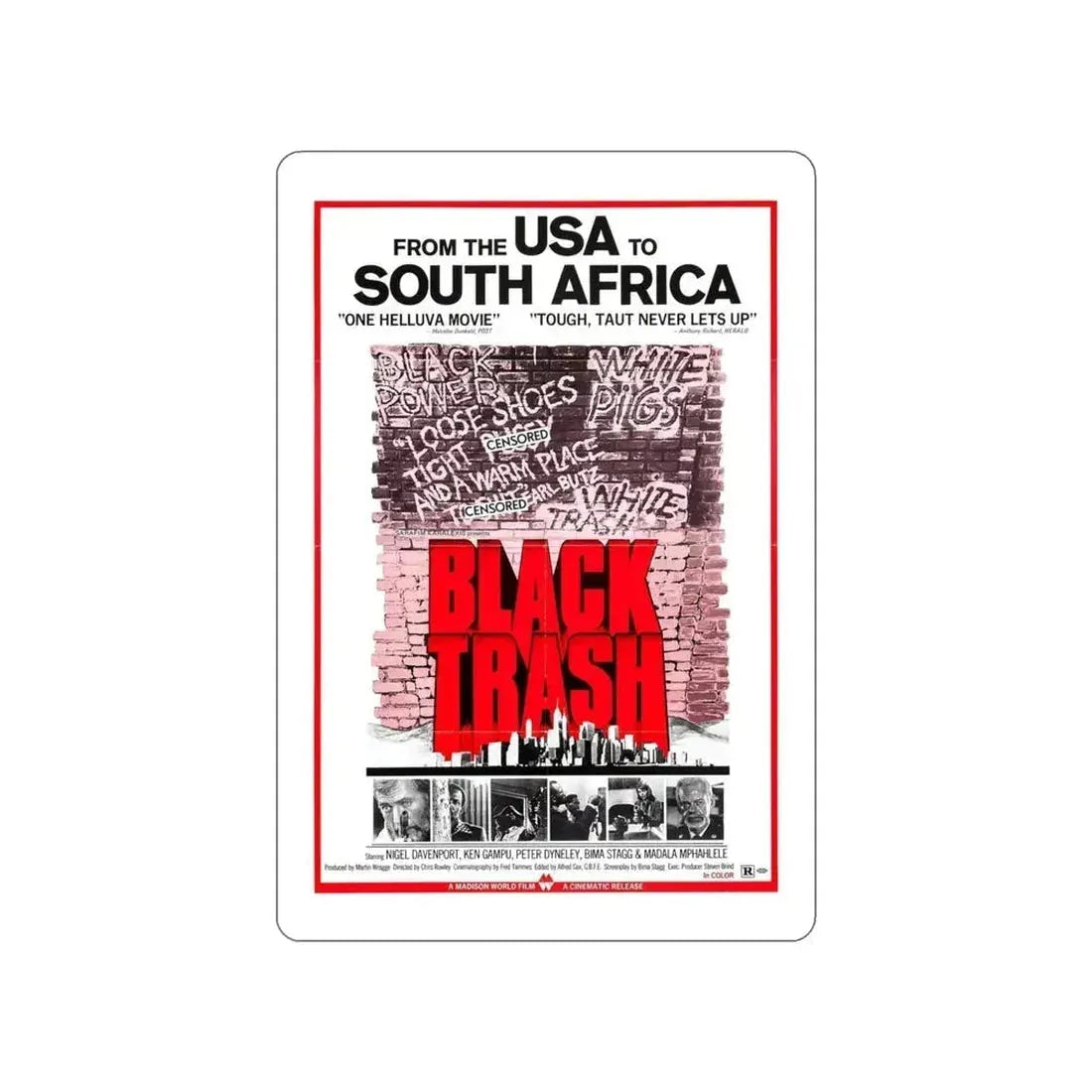 BLACK TRASH (SOUL PATROL) 1976 Movie Poster STICKER Vinyl Die-Cut Decal 4 Inch - The Sticker Space