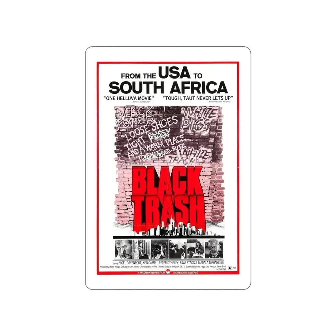 BLACK TRASH (SOUL PATROL) 1976 Movie Poster STICKER Vinyl Die-Cut Decal 6 Inch - The Sticker Space