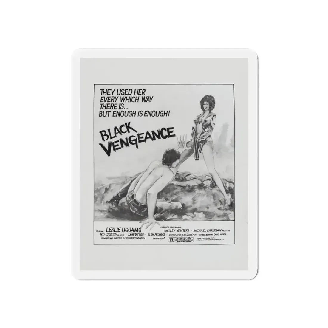 BLACK VENGEANCE (POOR PRETTY EDDIE) 1975 Movie Poster - Refrigerator Magnet 6 Inch - The Sticker Space