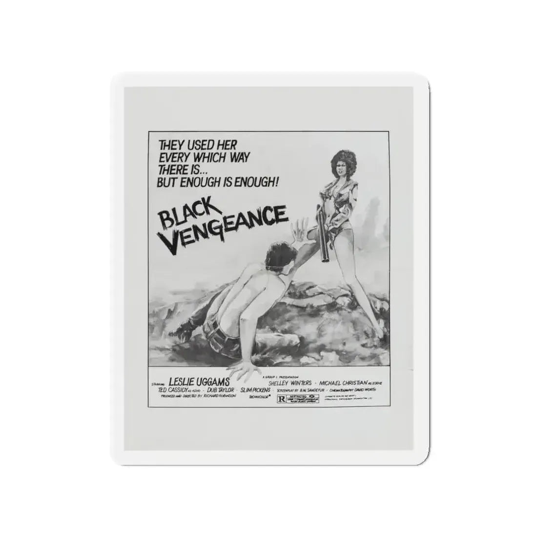 BLACK VENGEANCE (POOR PRETTY EDDIE) 1975 Movie Poster - Refrigerator Magnet - The Sticker Space