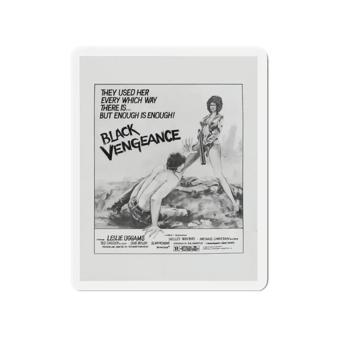 BLACK VENGEANCE (POOR PRETTY EDDIE) 1975 Movie Poster - Refrigerator Magnet - The Sticker Space