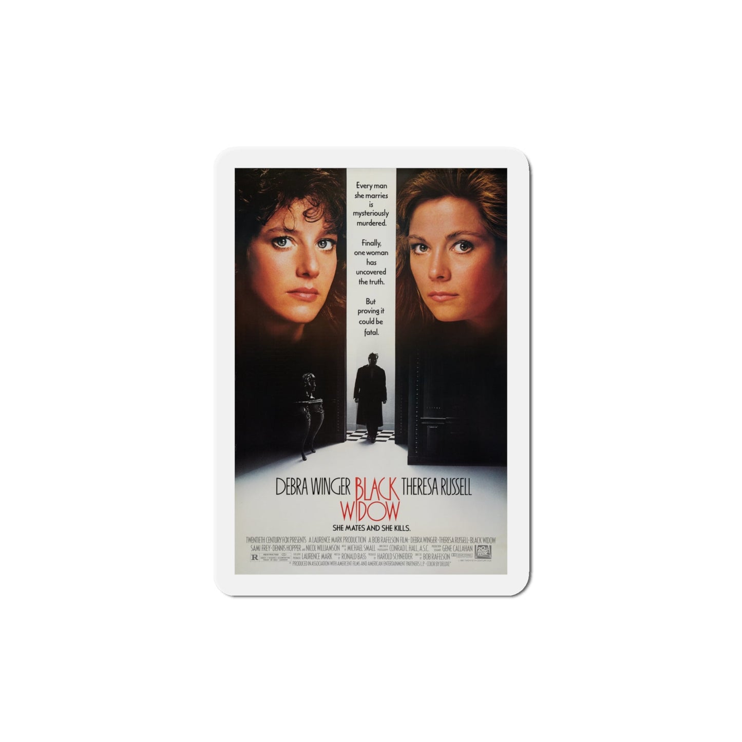 Black Widow 1987 Movie Poster Die-Cut Magnet-4" x 4"-The Sticker Space