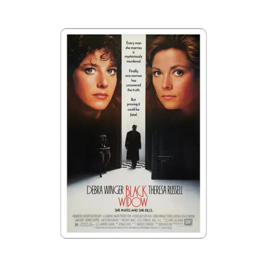 Black Widow 1987 Movie Poster STICKER Vinyl Die-Cut Decal 2 Inch - The Sticker Space