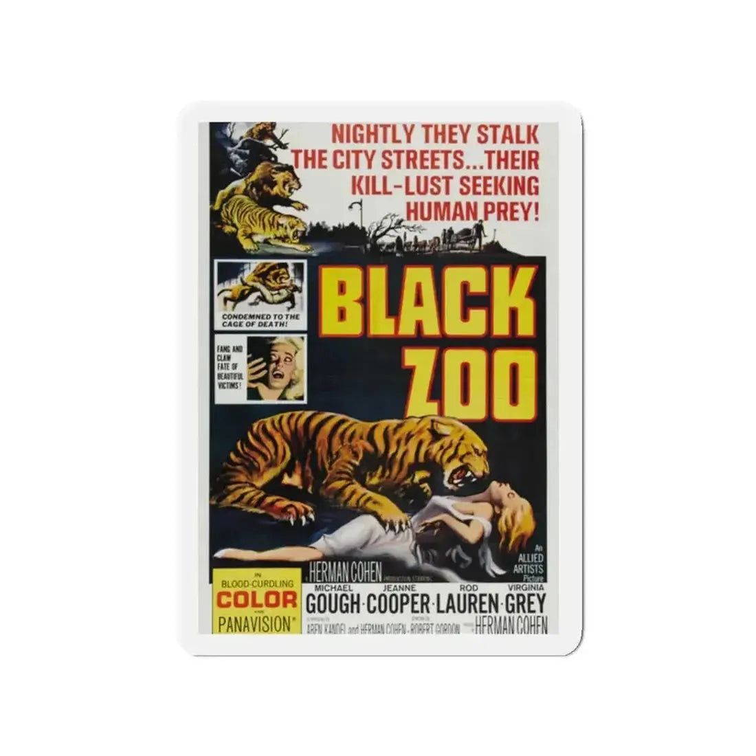 BLACK ZOO 1963 Movie Poster - Refrigerator Magnet - The Sticker Space