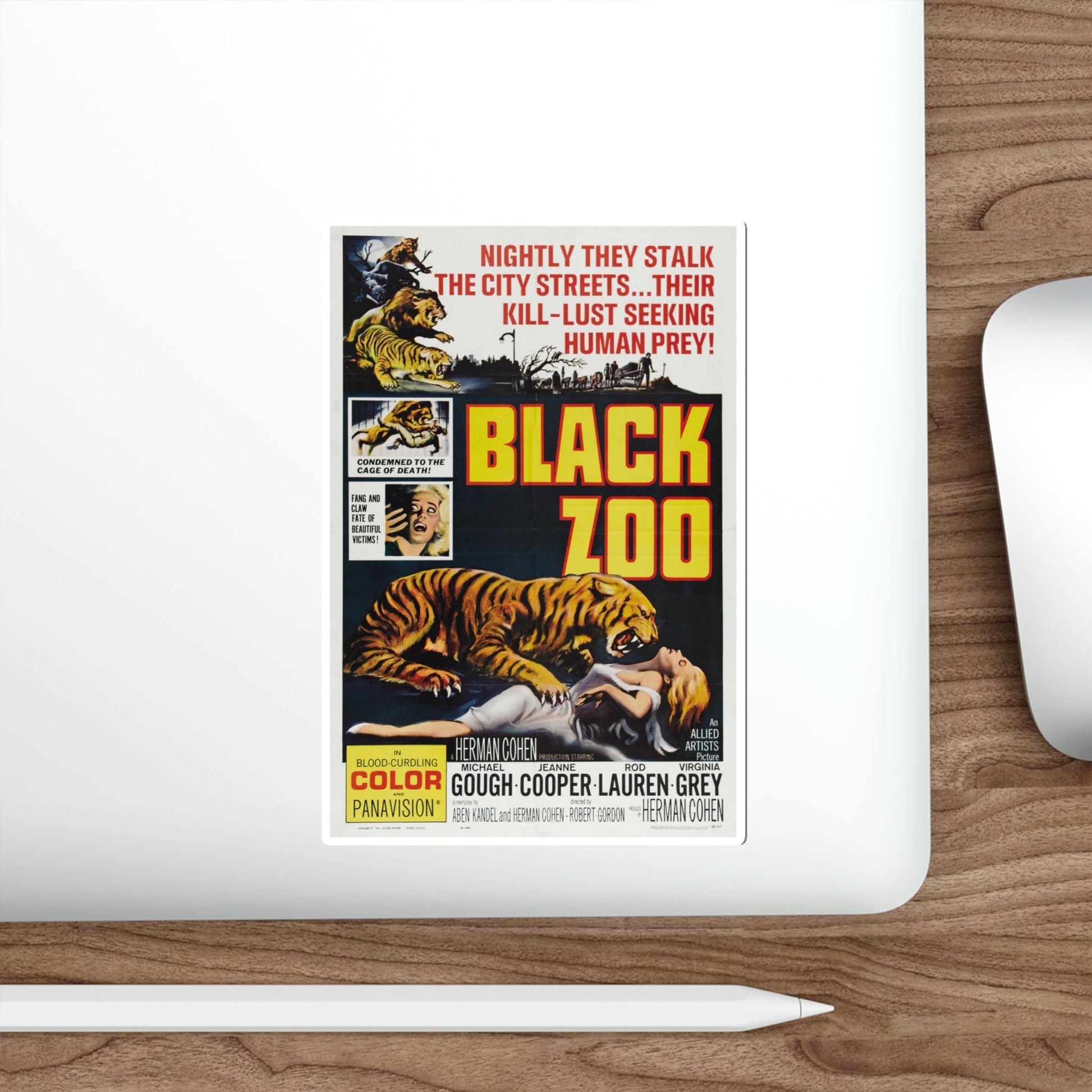 BLACK ZOO 1963 Movie Poster STICKER Vinyl Die-Cut Decal-The Sticker Space