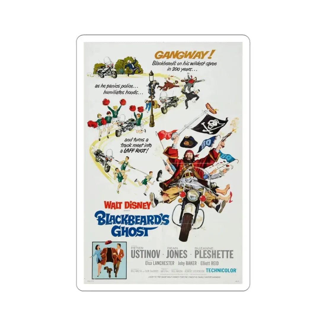 Blackbeard's Ghost 1968 Movie Poster STICKER Vinyl Die-Cut Decal - The Sticker Space