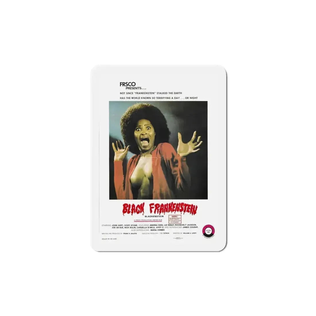 Blackenstein 1973 Movie Poster Refrigerator Magnet 6 Inch - The Sticker Space