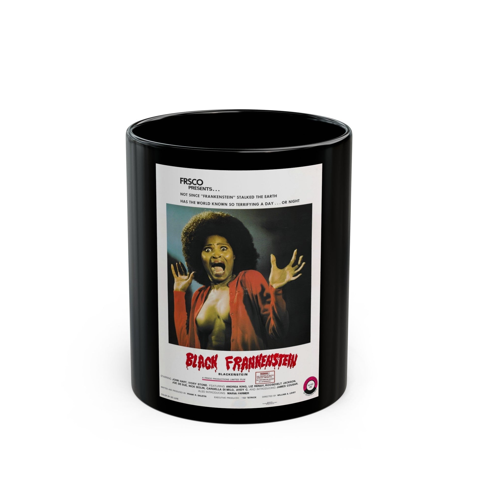 BLACKENSTEIN (BLACK FRANKENSTEIN) 1973 Movie Poster - Black Coffee Mug-11oz-The Sticker Space