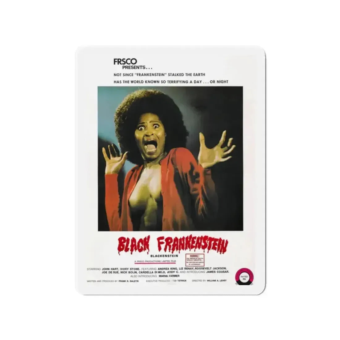 BLACKENSTEIN (BLACK FRANKENSTEIN) 1973 Movie Poster - Refrigerator Magnet - The Sticker Space