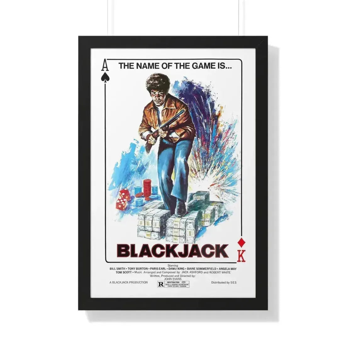 BLACKJACK 1978 - Framed Movie Poster 20" x 30" Black - The Sticker Space