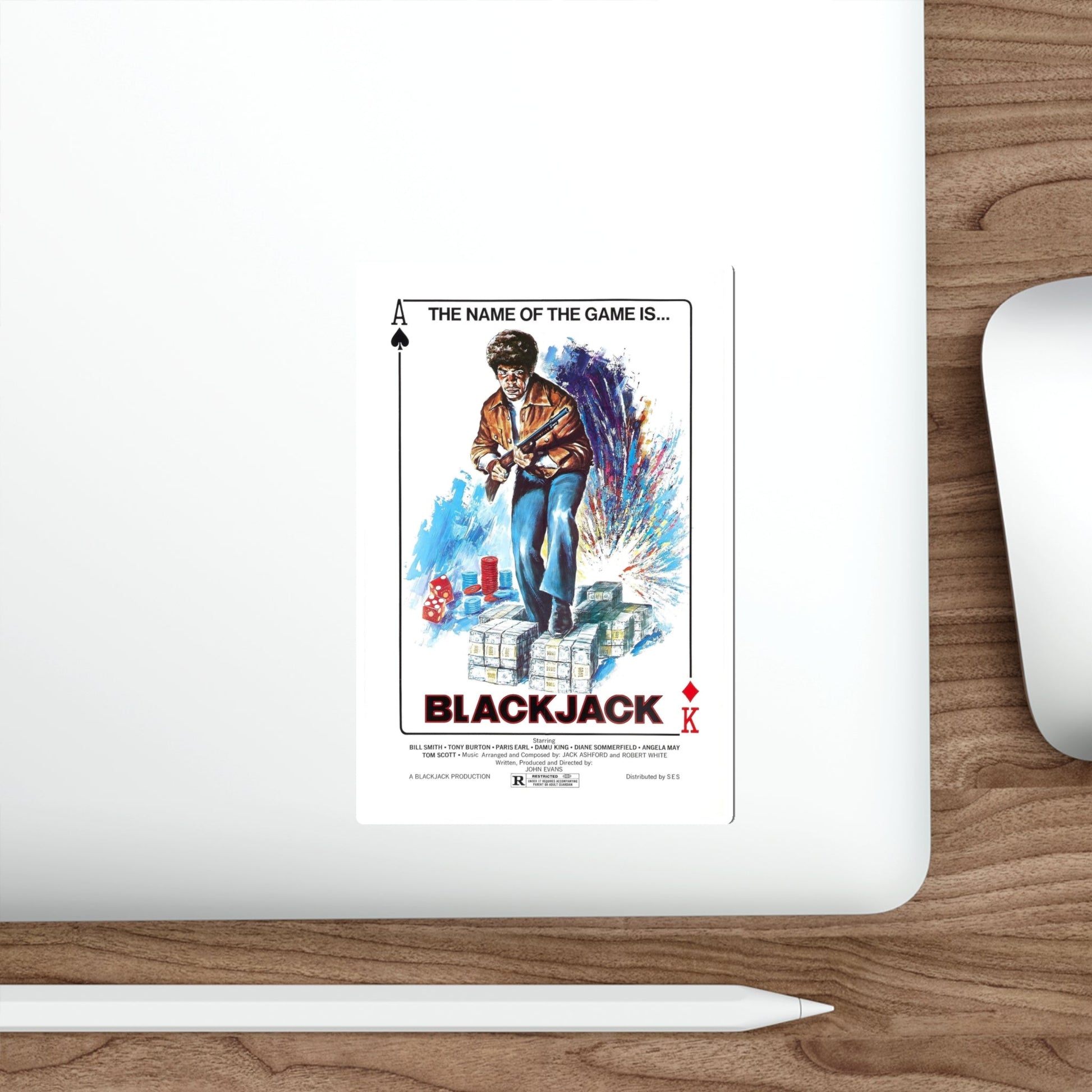 BLACKJACK 1978 Movie Poster STICKER Vinyl Die-Cut Decal-The Sticker Space