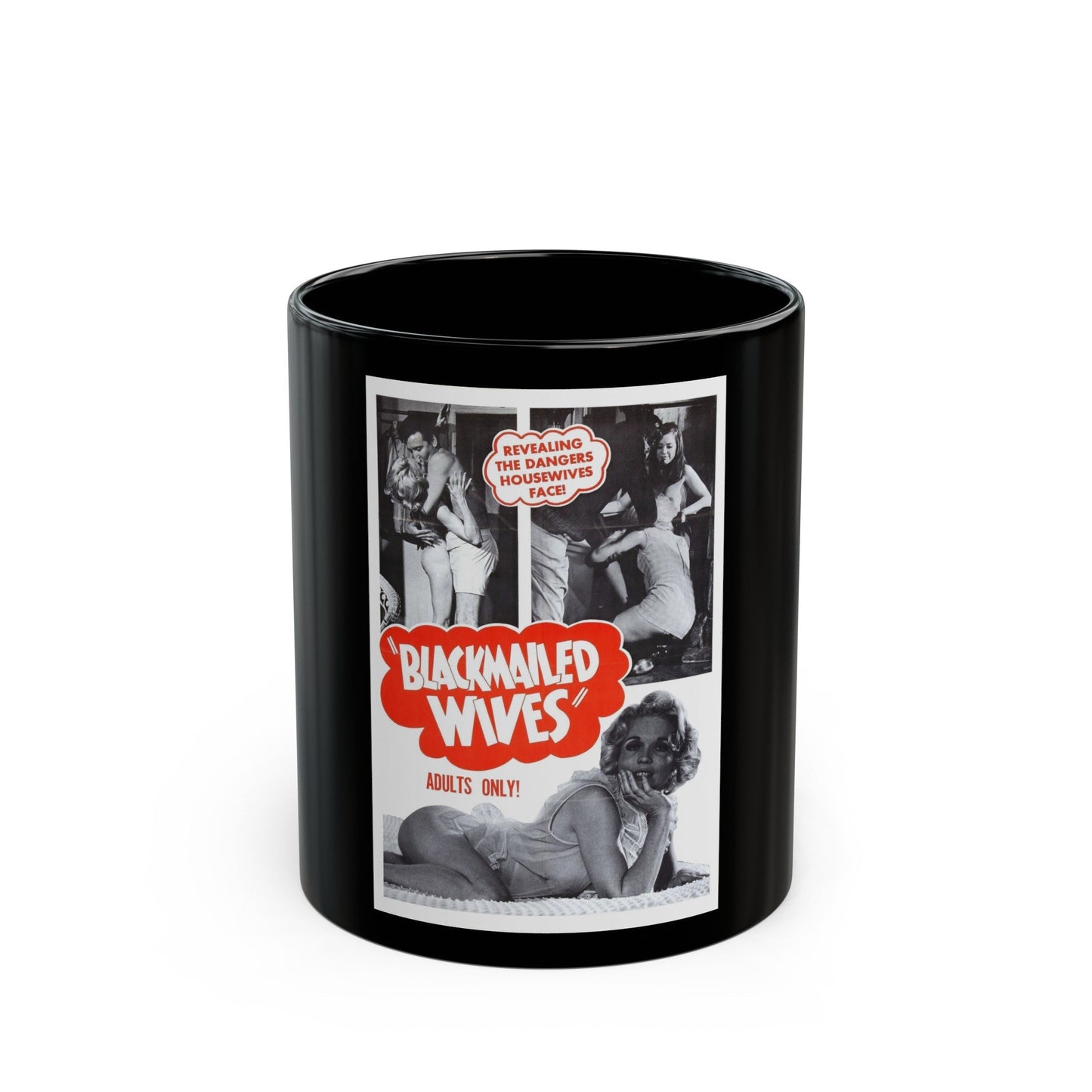 BLACKMAILED WIVES 1968 Movie Poster - Black Coffee Mug-11oz-The Sticker Space