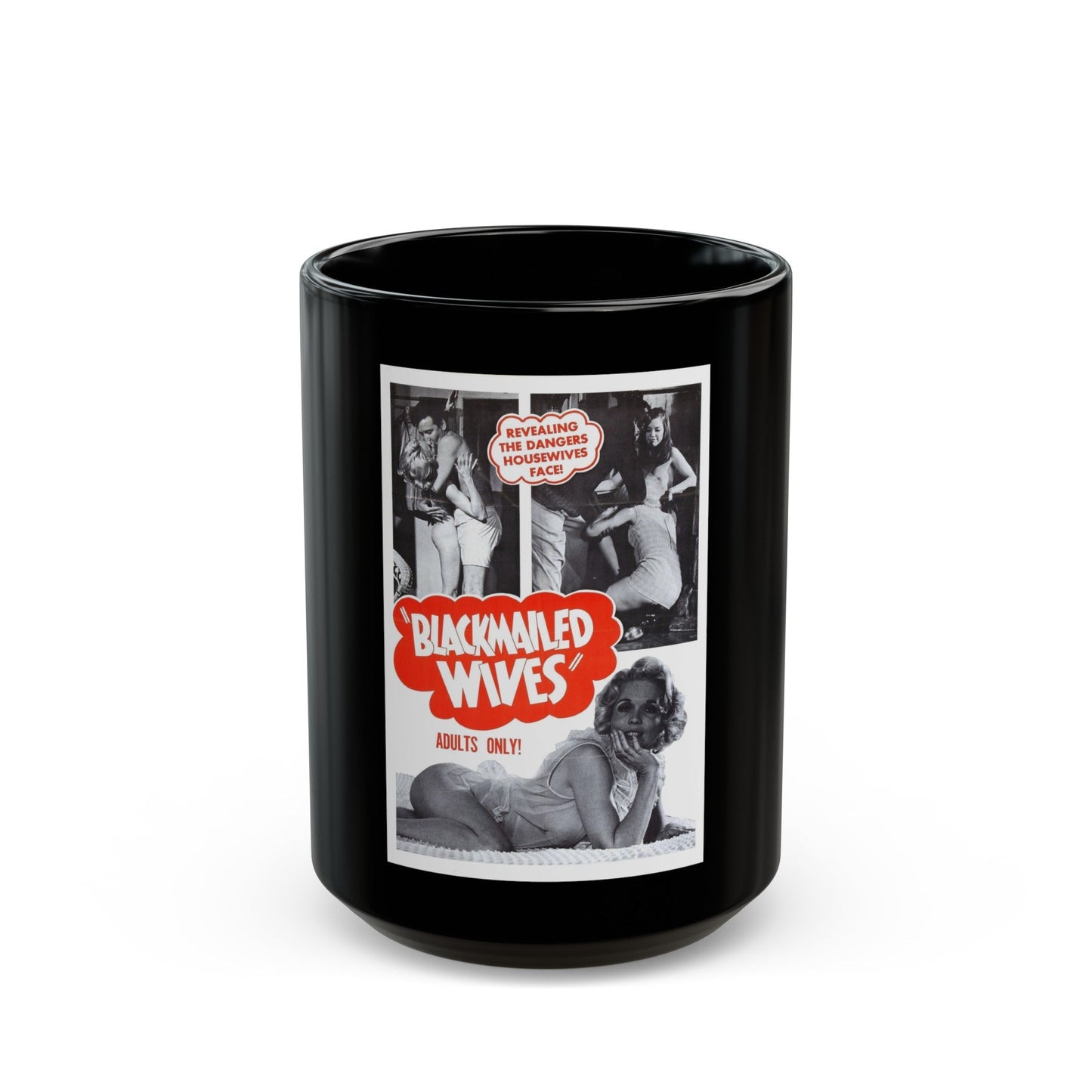 BLACKMAILED WIVES 1968 Movie Poster - Black Coffee Mug-15oz-The Sticker Space