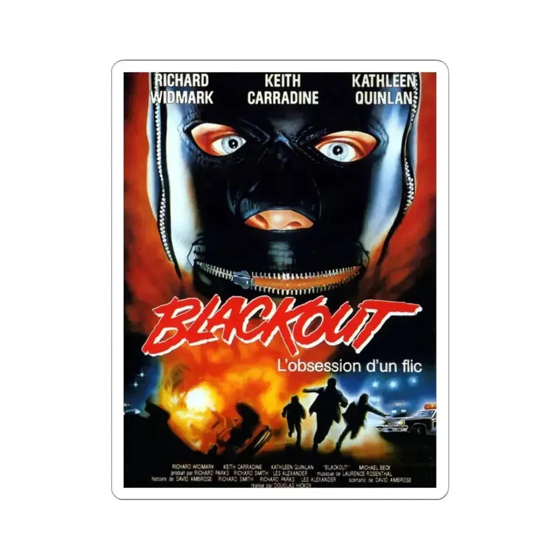 BLACKOUT 1985 Movie Poster - STICKER Vinyl Kiss-Cut Decal 3 Inch White - The Sticker Space