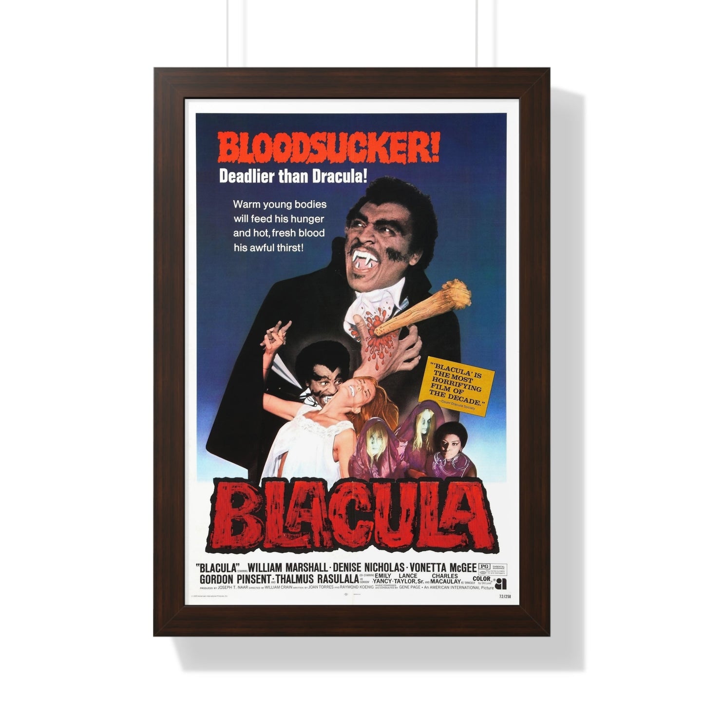 BLACULA 1972 - Framed Movie Poster-16″ x 24″-The Sticker Space