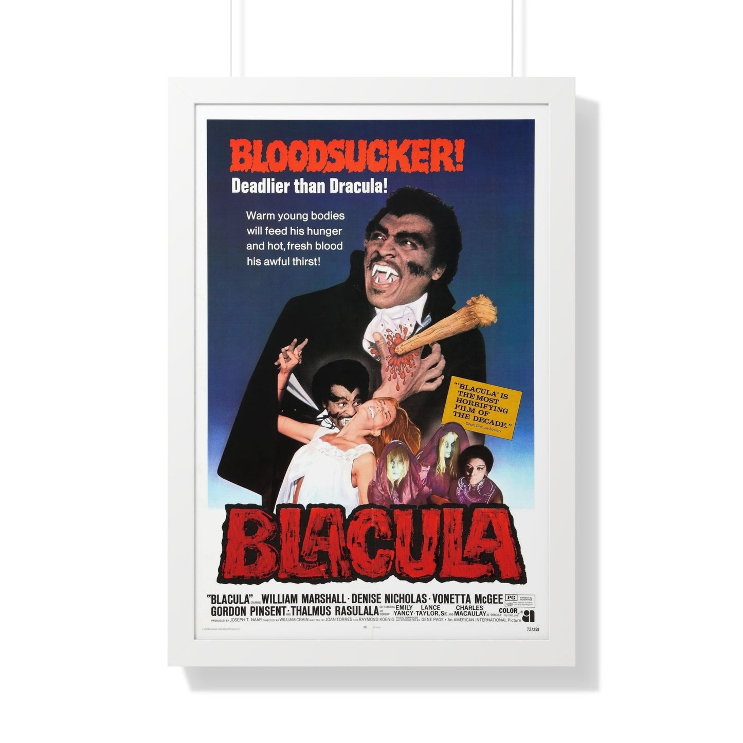 BLACULA 1972 - Framed Movie Poster-20" x 30"-The Sticker Space