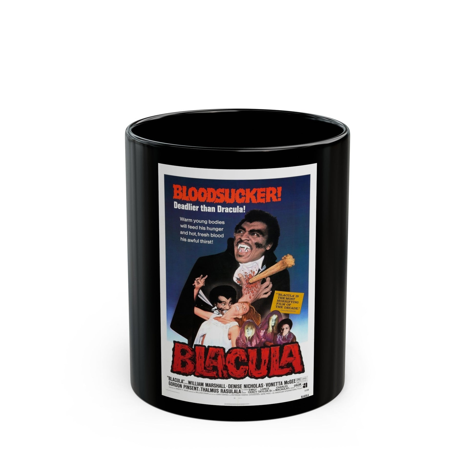 BLACULA 1972 Movie Poster - Black Coffee Mug-11oz-The Sticker Space