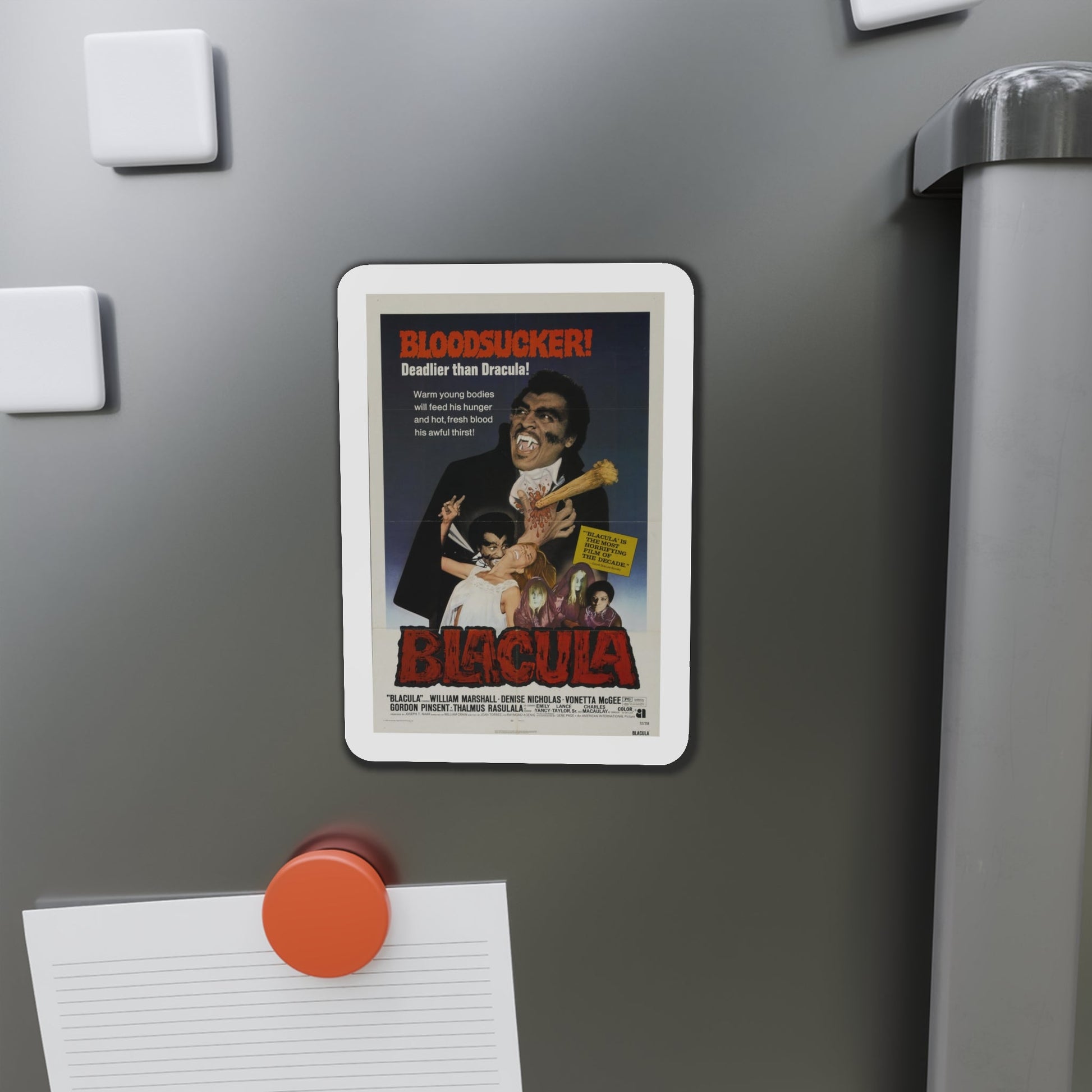 Blacula 1972 Movie Poster Die-Cut Magnet-The Sticker Space