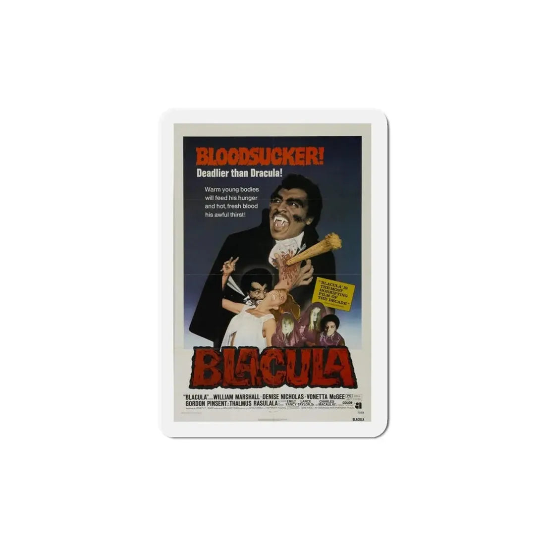 Blacula 1972 Movie Poster Refrigerator Magnet - The Sticker Space