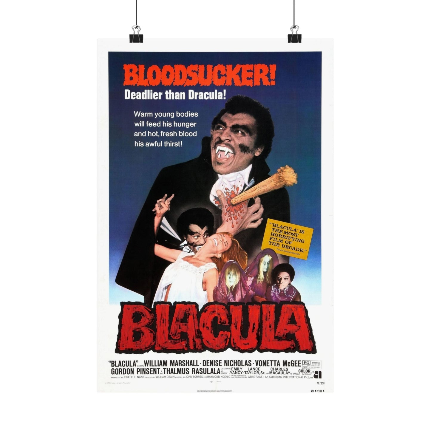 BLACULA 1972 - Paper Movie Poster-12″ x 18″-The Sticker Space