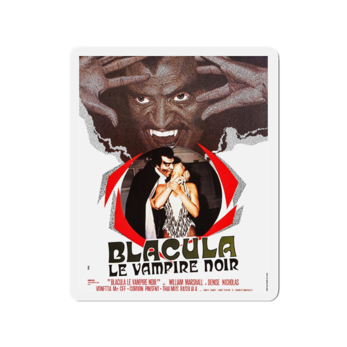 BLACULA (FRENCH) 1972 Movie Poster - Die-Cut Magnet-2" x 2"-The Sticker Space