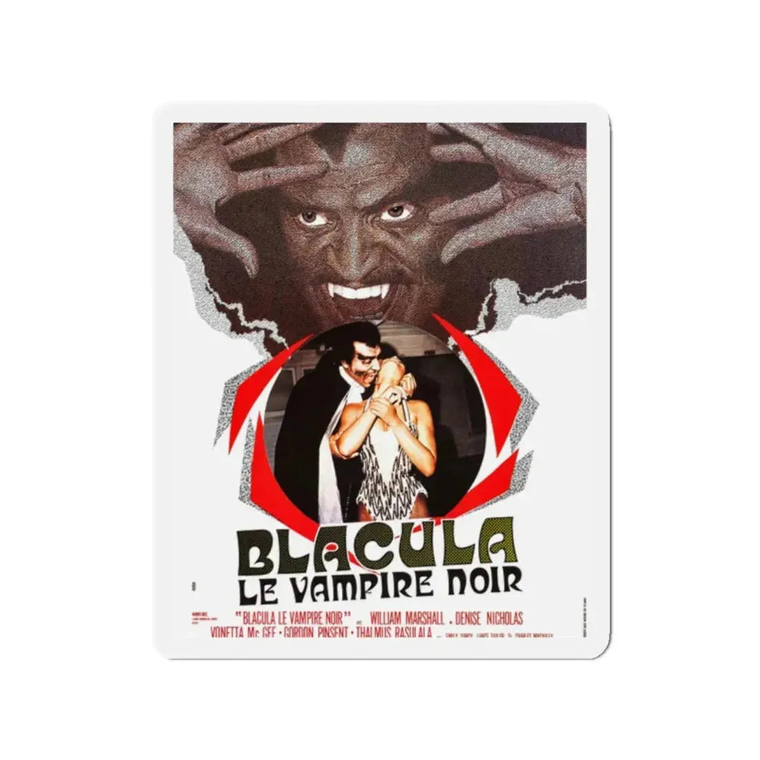 BLACULA (FRENCH) 1972 Movie Poster - Refrigerator Magnet 2 Inch - The Sticker Space