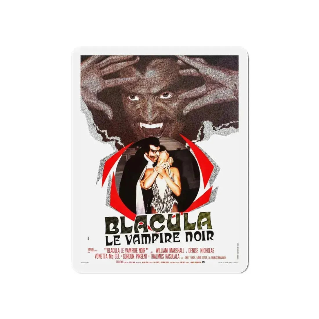 BLACULA (FRENCH) 1972 Movie Poster - Refrigerator Magnet 5 Inch - The Sticker Space