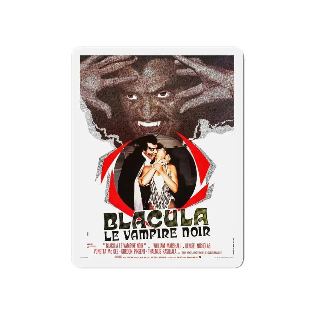 BLACULA (FRENCH) 1972 Movie Poster - Refrigerator Magnet 6 Inch - The Sticker Space
