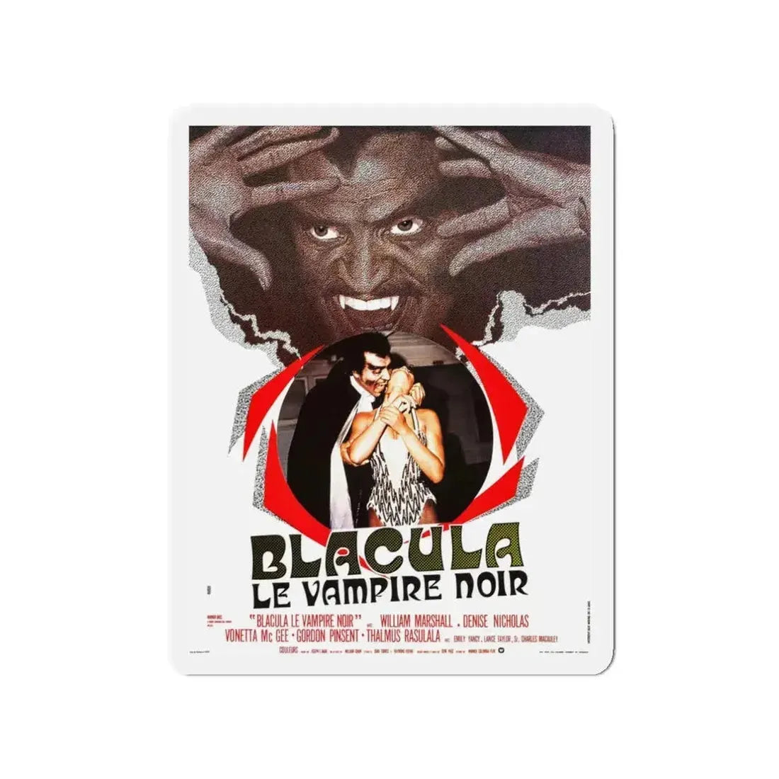 BLACULA (FRENCH) 1972 Movie Poster - Refrigerator Magnet - The Sticker Space