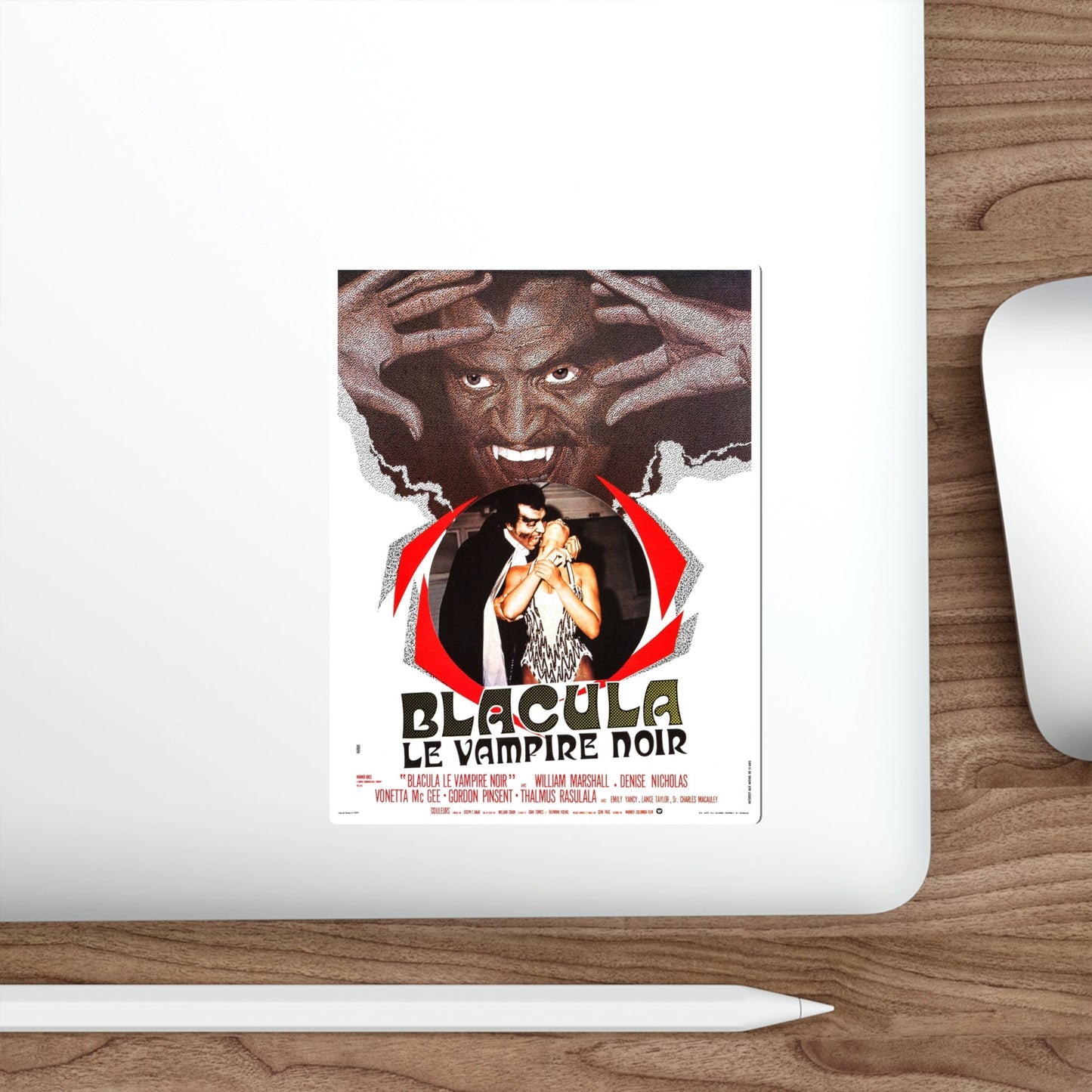 BLACULA (FRENCH) 1972 Movie Poster STICKER Vinyl Die-Cut Decal-The Sticker Space