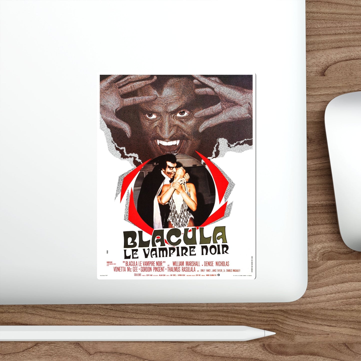 BLACULA (FRENCH) 1972 Movie Poster STICKER Vinyl Die-Cut Decal-The Sticker Space