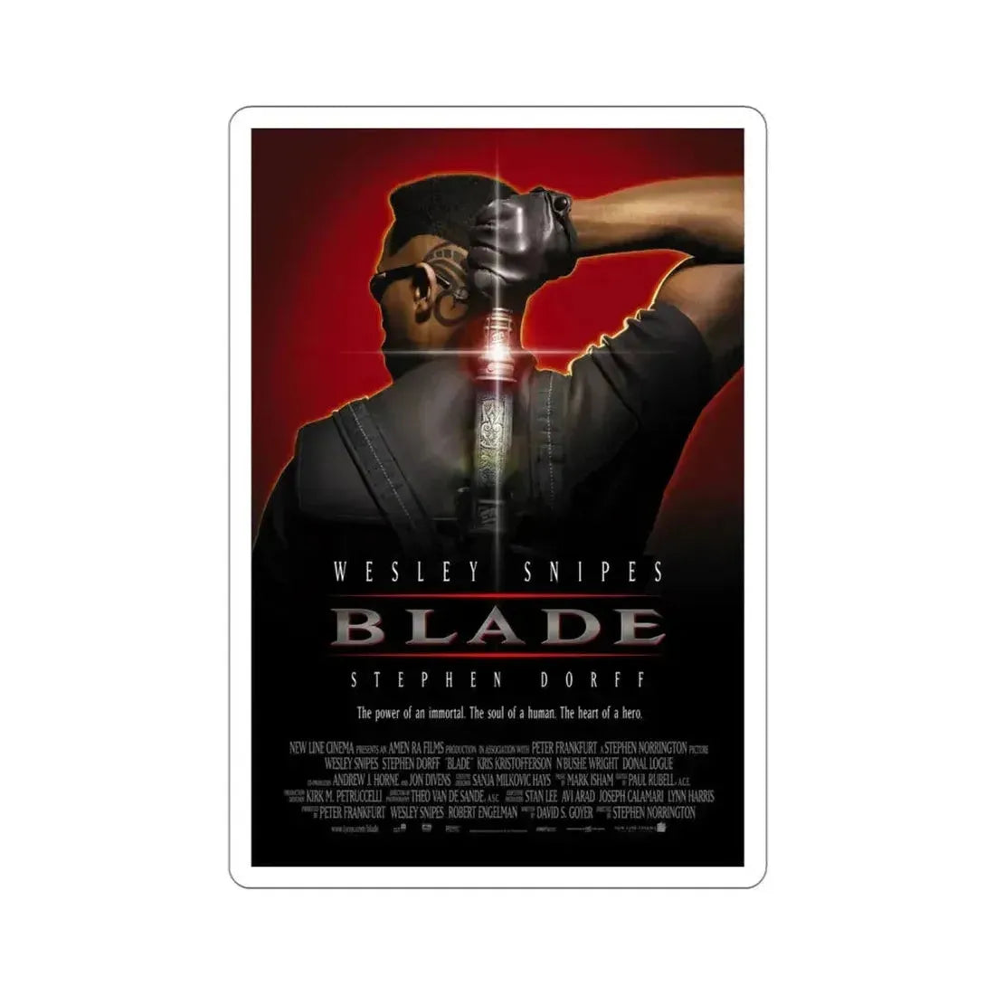 Blade 1998 Movie Poster STICKER Vinyl Die-Cut Decal 4 Inch - The Sticker Space