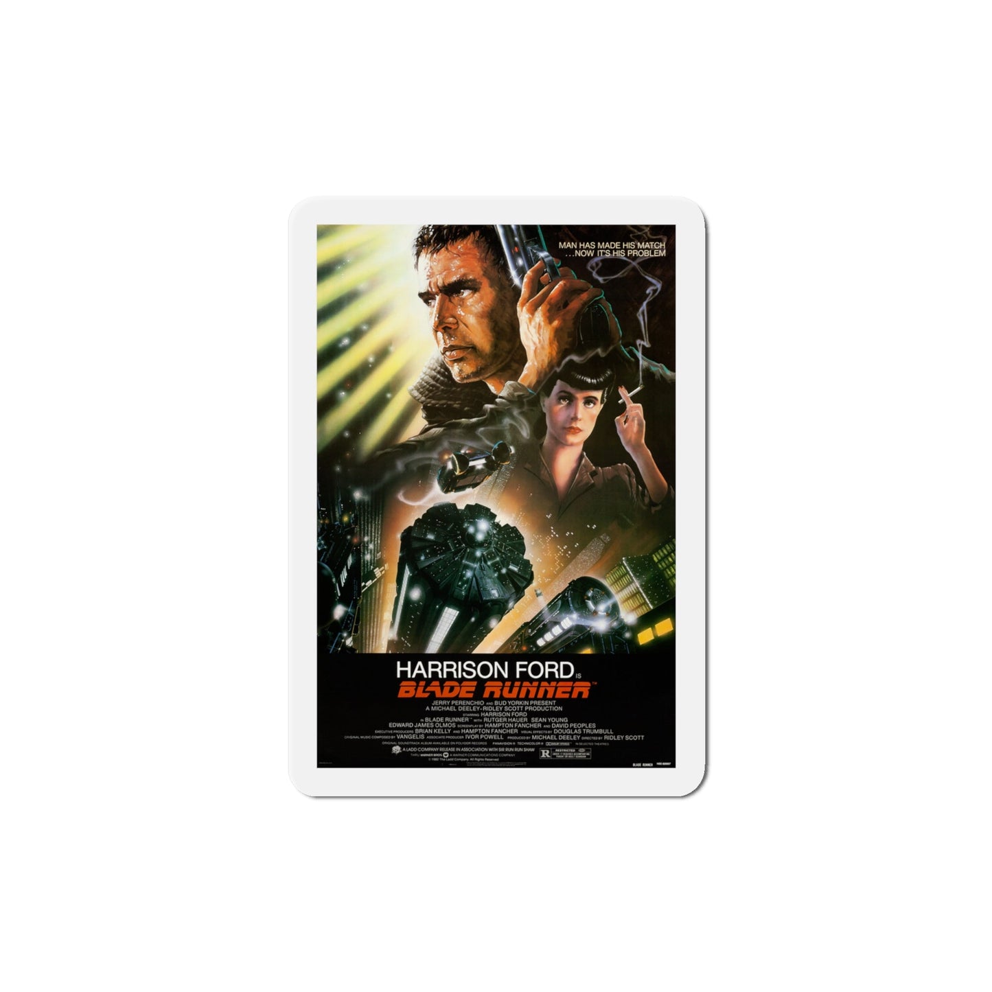 Blade Runner 1982 Movie Poster Die-Cut Magnet-4" x 4"-The Sticker Space