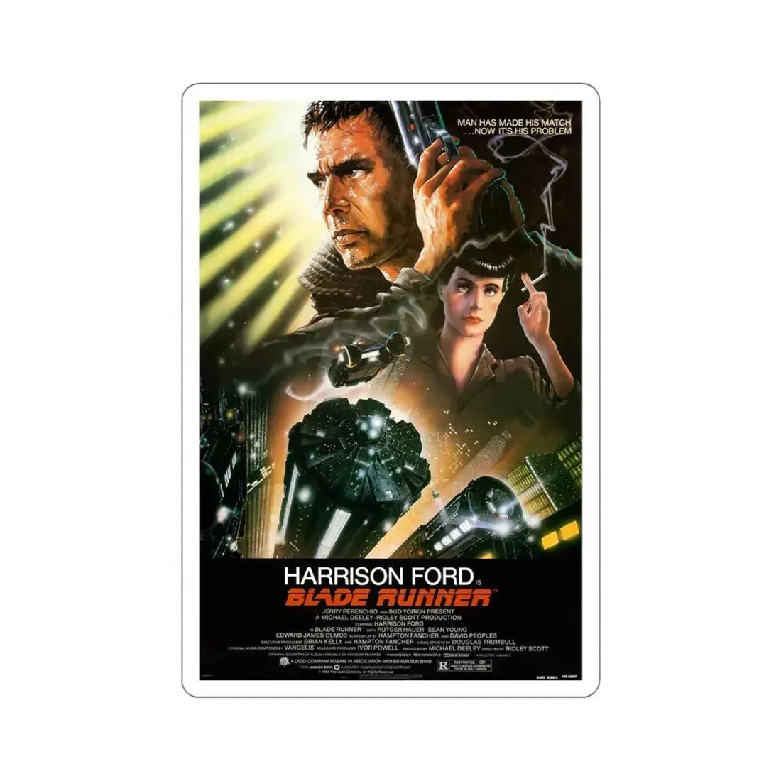 Blade Runner 1982 Movie Poster STICKER Vinyl Die-Cut Decal 4 Inch - The Sticker Space