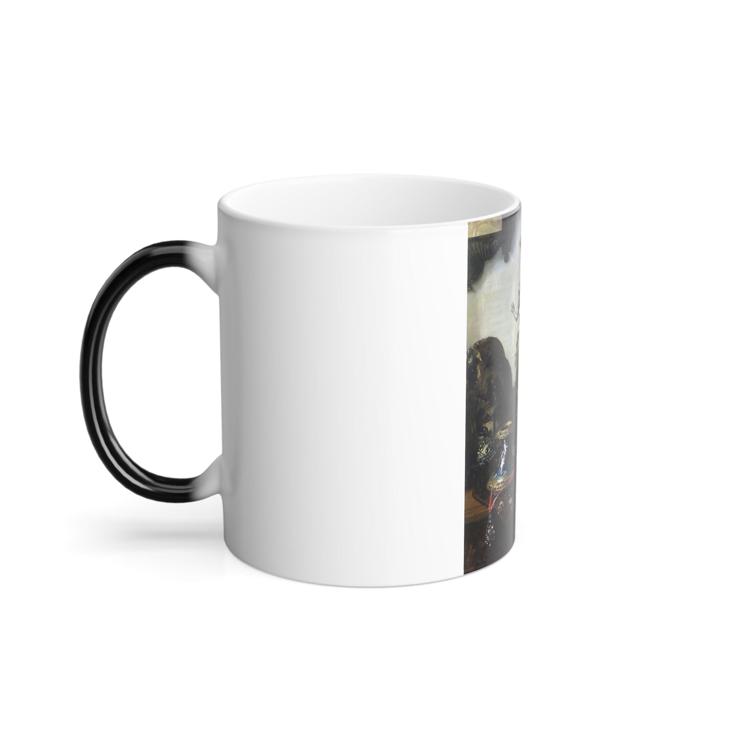 Blaise Alexandre Desgoffe (1830-1901) Still Life with a Bronze Statue - 1869 - Color Changing Mug 11oz-11oz-The Sticker Space