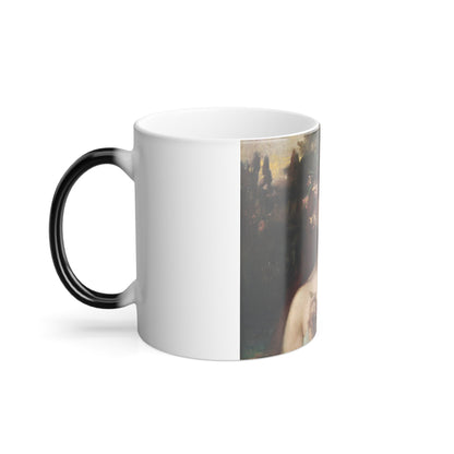 Blanche Paymal-Amouroux (19th Century) A nymph - Oil on Canvas - Color Changing Mug 11oz-11oz-The Sticker Space