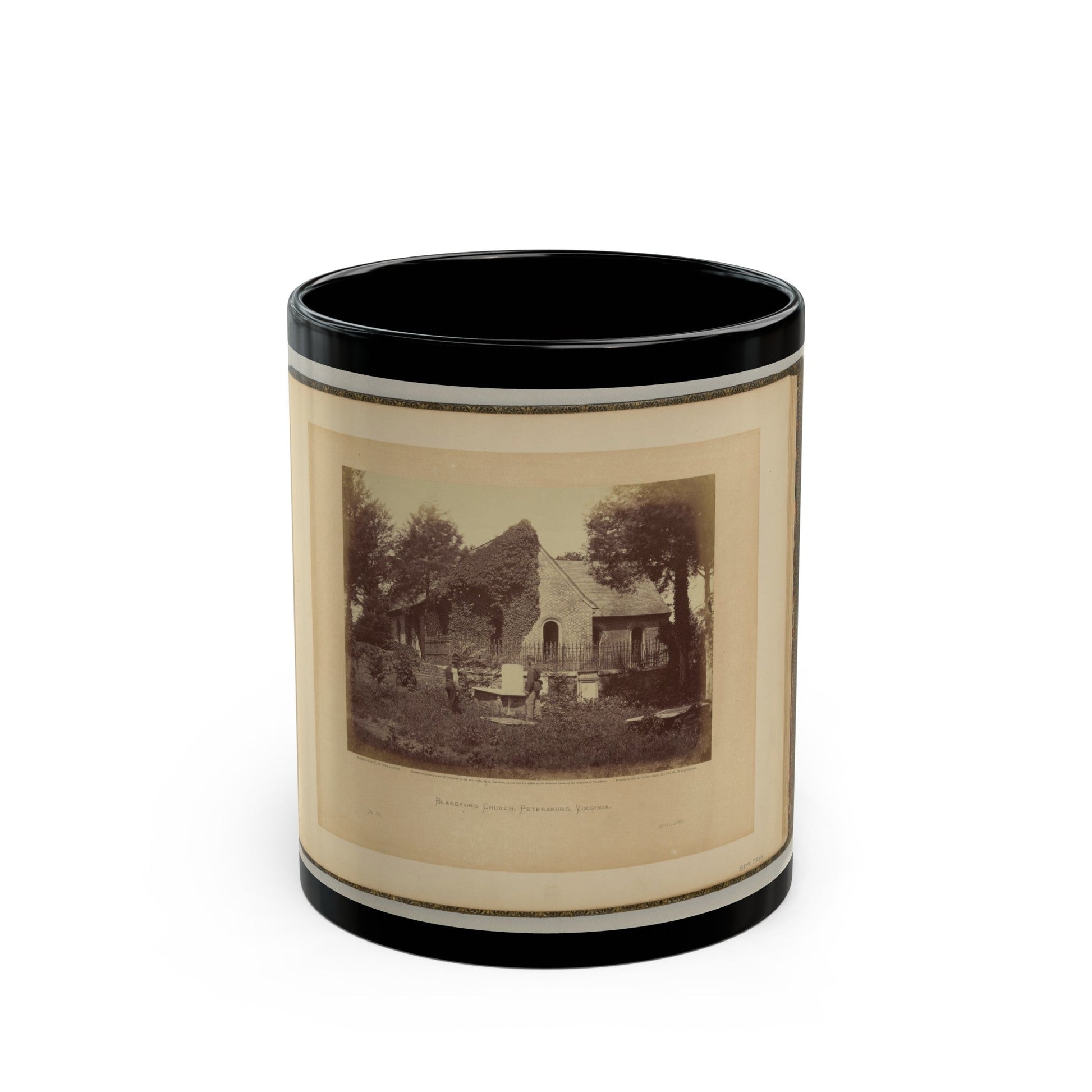 Blandford Church, Petersburg, Virginia (U.S. Civil War) Black Coffee Mug-11oz-The Sticker Space