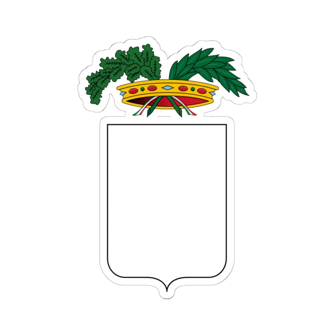 Blank - Italy province-Stemma (Italy) (Coat of Arms) STICKER Vinyl Kiss-Cut Decal 6 Inch White - The Sticker Space