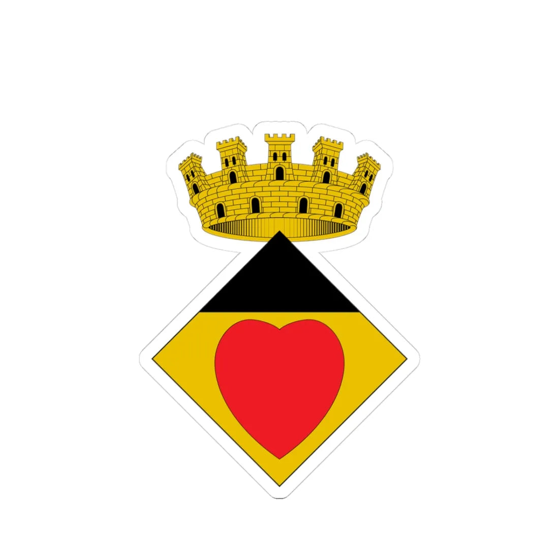 Blasó de Cornudella de Montsant (Spain) (Coat of Arms) STICKER Vinyl Kiss-Cut Decal 3 Inch White - The Sticker Space