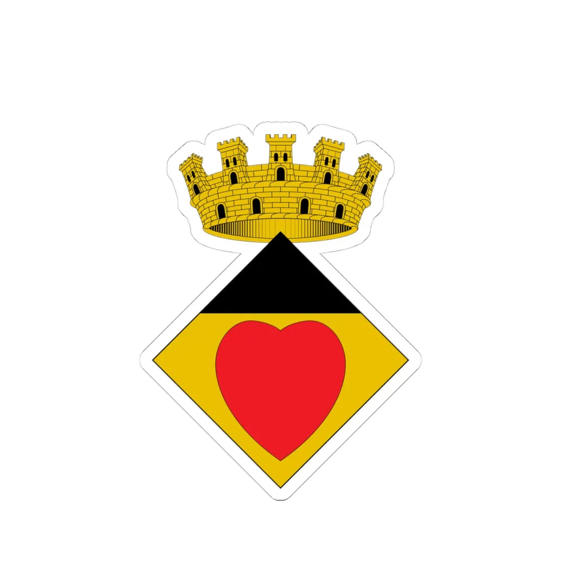 Blasó de Cornudella de Montsant (Spain) (Coat of Arms) STICKER Vinyl Kiss-Cut Decal 4 Inch White - The Sticker Space