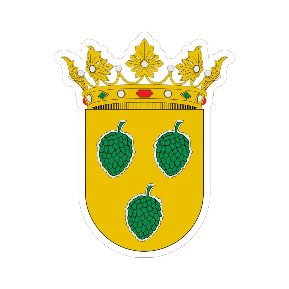 Blasón de Pina de Ebro (Spain) (Coat of Arms) STICKER Vinyl Kiss-Cut Decal 4 Inch White - The Sticker Space