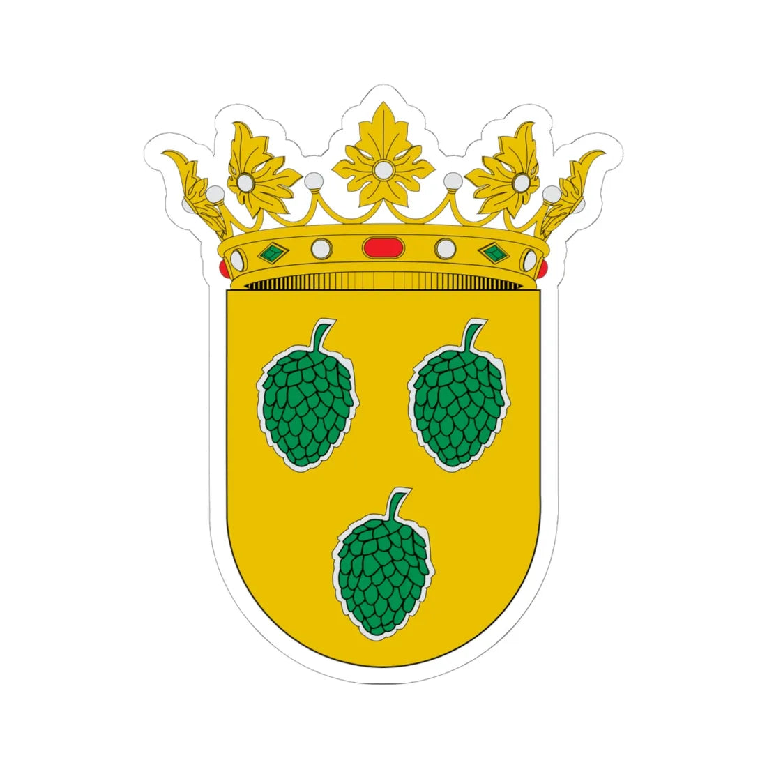 Blasón de Pina de Ebro (Spain) (Coat of Arms) STICKER Vinyl Kiss-Cut Decal 6 Inch White - The Sticker Space