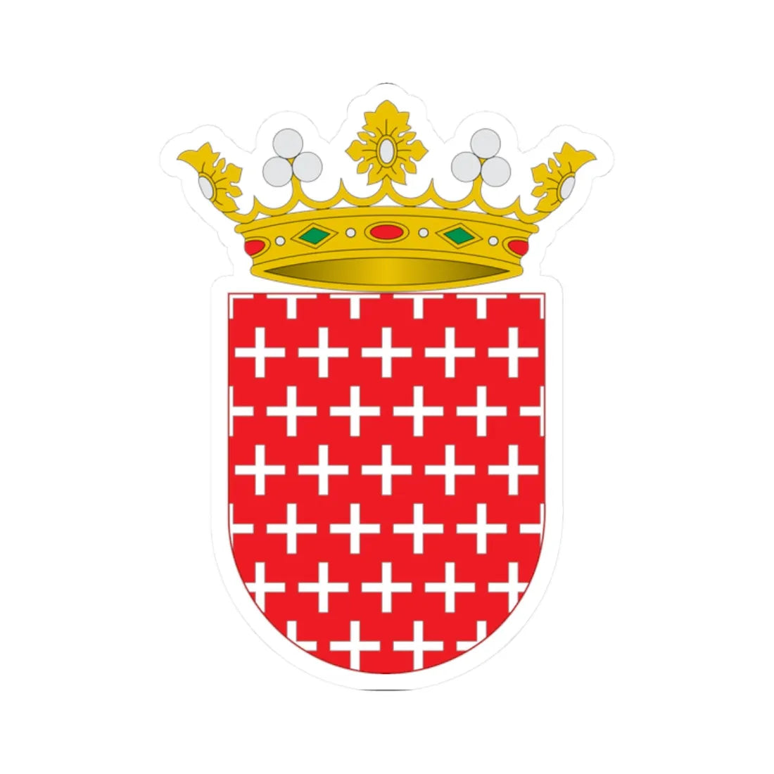Blasón del Marquesado de Castell de Torrent (Spain) (Coat of Arms) STICKER Vinyl Kiss-Cut Decal 2 Inch White - The Sticker Space