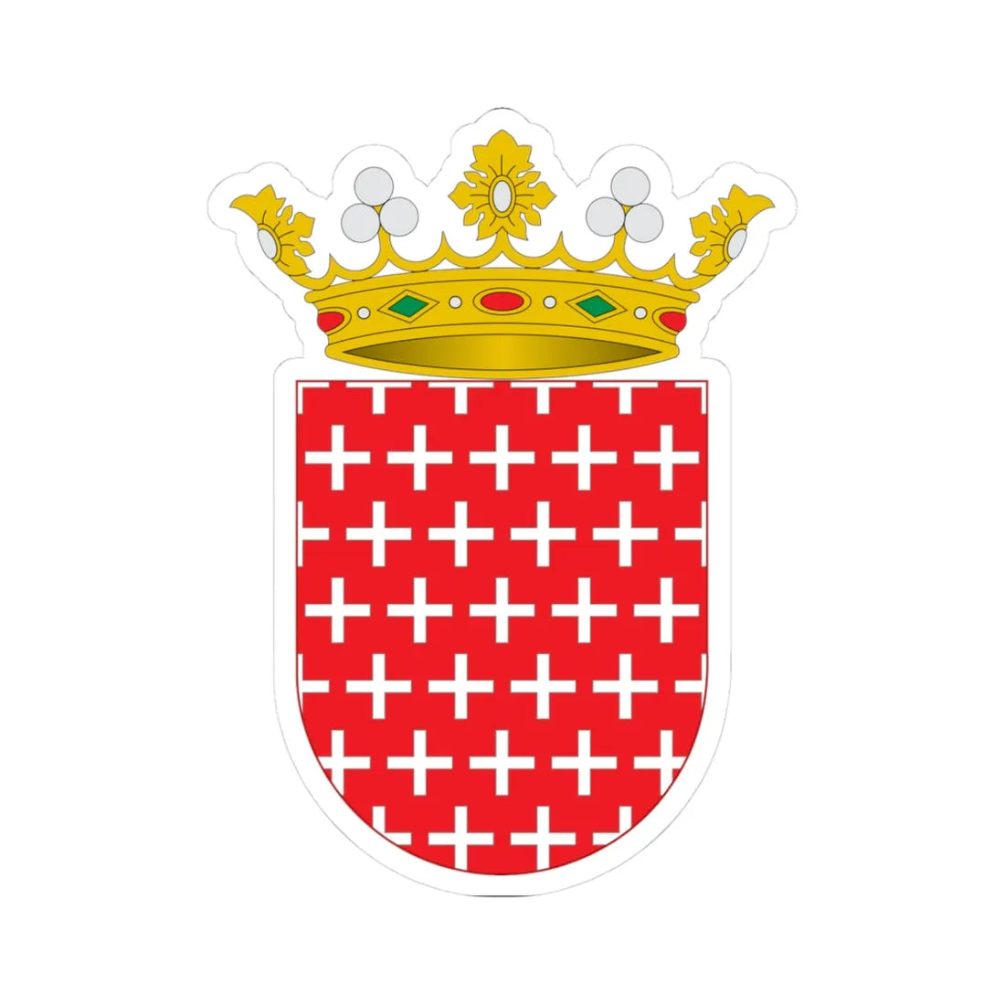 Blasón del Marquesado de Castell de Torrent (Spain) (Coat of Arms) STICKER Vinyl Kiss-Cut Decal 3 Inch White - The Sticker Space