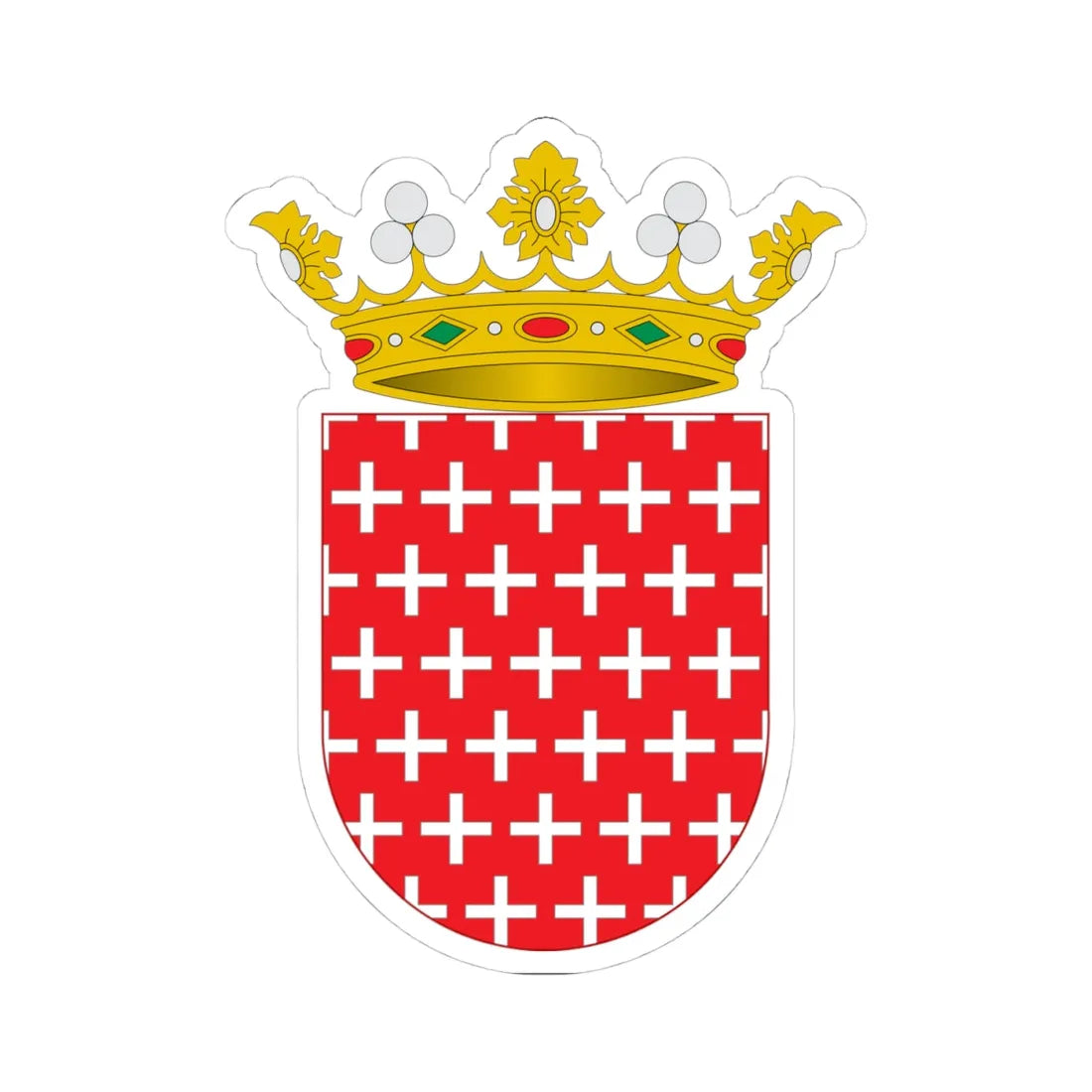 Blasón del Marquesado de Castell de Torrent (Spain) (Coat of Arms) STICKER Vinyl Kiss-Cut Decal 4 Inch White - The Sticker Space