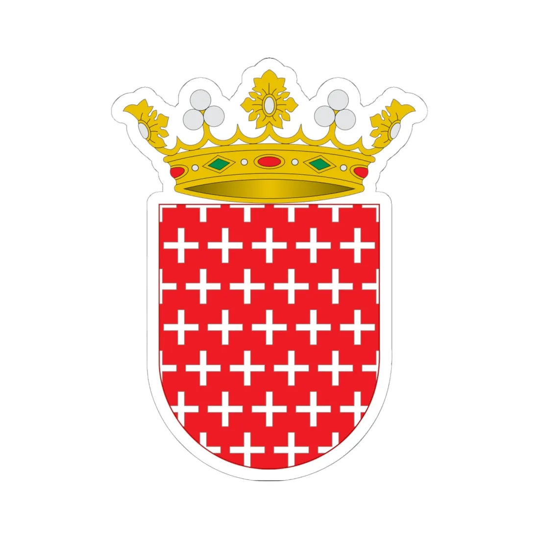 Blasón del Marquesado de Castell de Torrent (Spain) (Coat of Arms) STICKER Vinyl Kiss-Cut Decal 6 Inch White - The Sticker Space