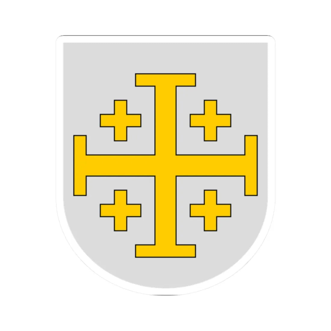 Blasón del Reino Latino de Jerusalén (Spain) (Coat of Arms) STICKER Vinyl Kiss-Cut Decal 2 Inch White - The Sticker Space