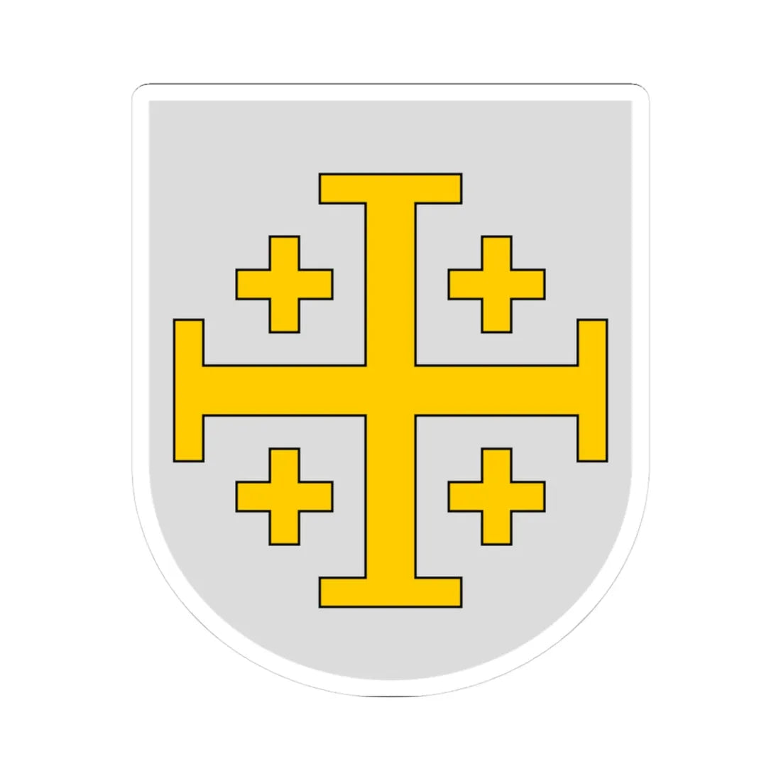 Blasón del Reino Latino de Jerusalén (Spain) (Coat of Arms) STICKER Vinyl Kiss-Cut Decal 3 Inch White - The Sticker Space